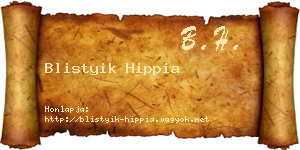 Blistyik Hippia névjegykártya